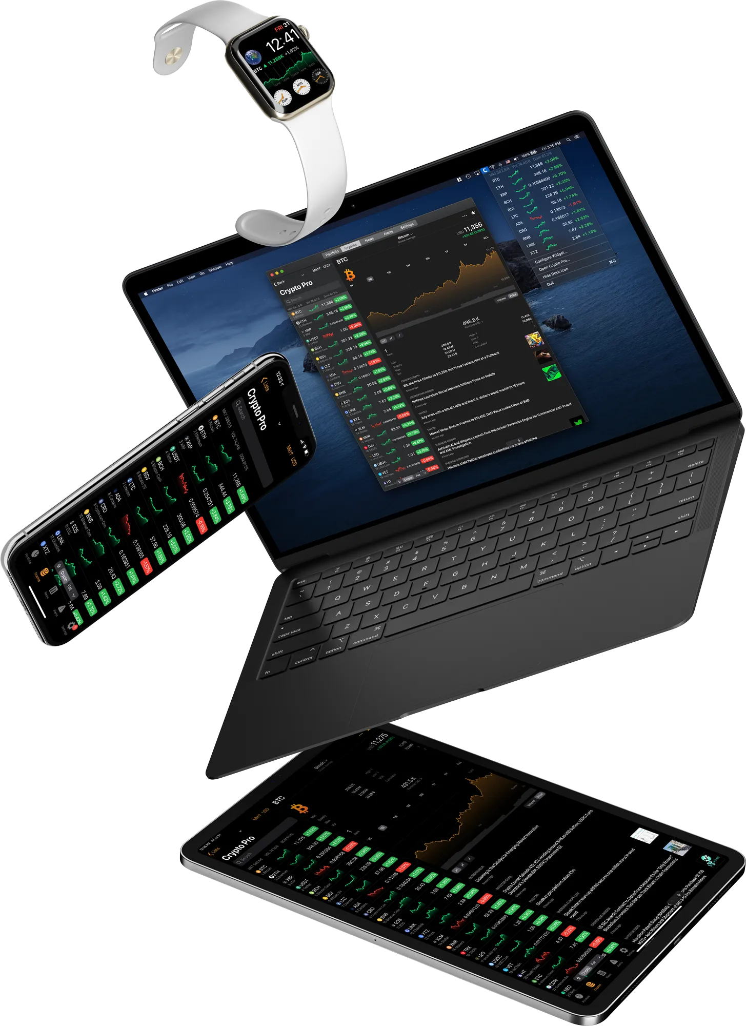 Crypto Pro on iPhone, Apple Watch, MacBook and iPad